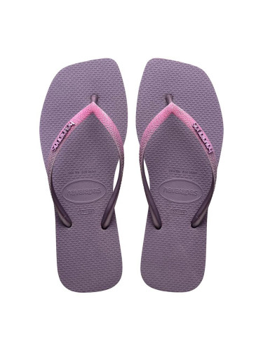 Джапанки Havaianas SQUARE GLITTER в лилаво с равна подметка 4148102.1780