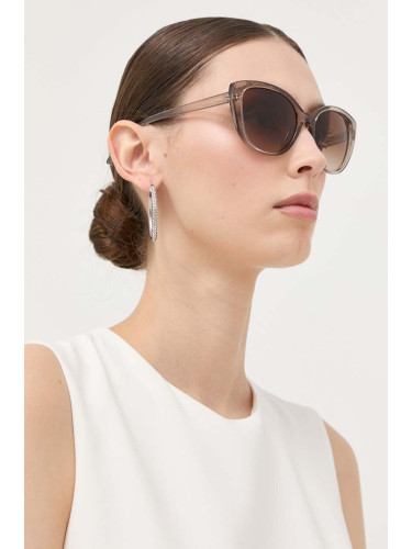 Слънчеви очила Armani Exchange 0AX4111S дамски в кафяво