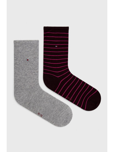Чорапи Tommy Hilfiger в лилаво