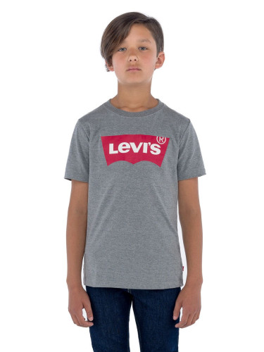 Детска тениска Levi's в сиво с принт