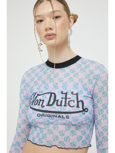 Блуза с дълги ръкави Von Dutch в лилаво