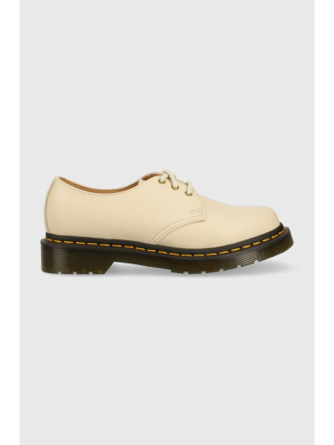 Кожени половинки обувки Dr. Martens 1461 в бежово с платформа DM24256292