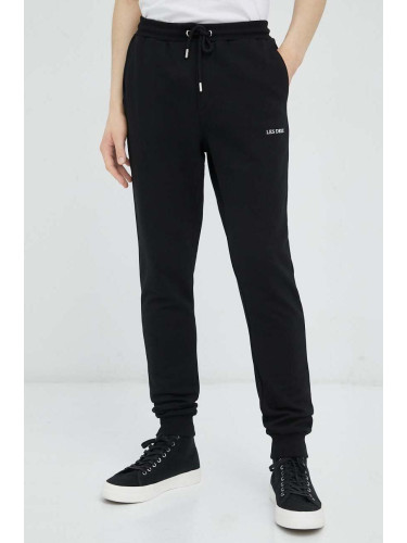 Памучен спортен панталон Les Deux в черно с принт