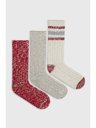 Чорапи Abercrombie & Fitch (3 броя) в червено