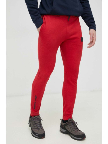 Спортен панталон Helly Hansen в червено с изчистен дизайн