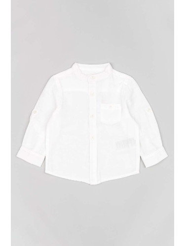 Детска риза с лен zippy в бяло