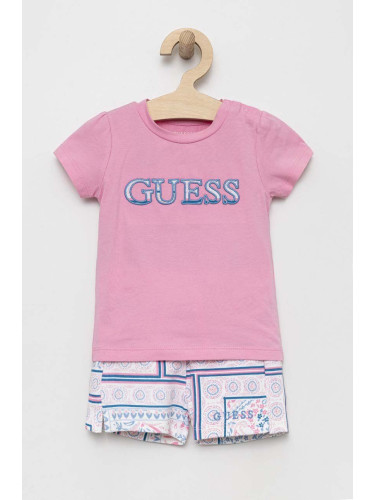 Комплект за бебета Guess в розово