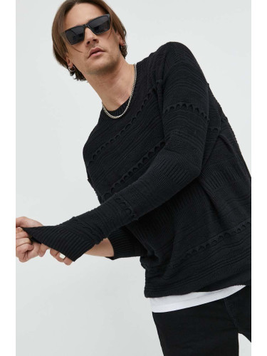 Пуловер Hollister Co. мъжки в черно от лека материя