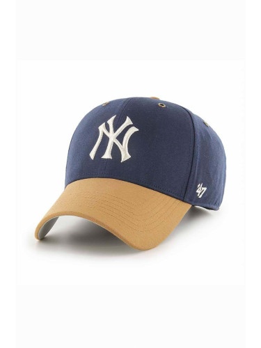 Шапка 47 brand Mlb New York Yankees в тъмносиньо с апликация