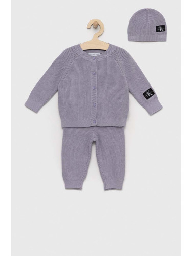 Комплект за бебета Calvin Klein Jeans в лилаво