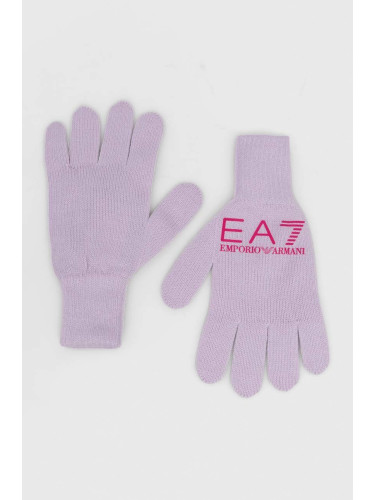 Ръкавици EA7 Emporio Armani в лилаво