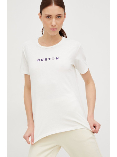 Памучна тениска Burton в бяло