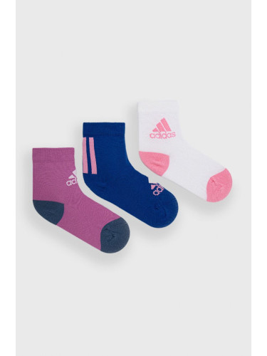 Детски чорапи adidas Performance (3-pack) в розово