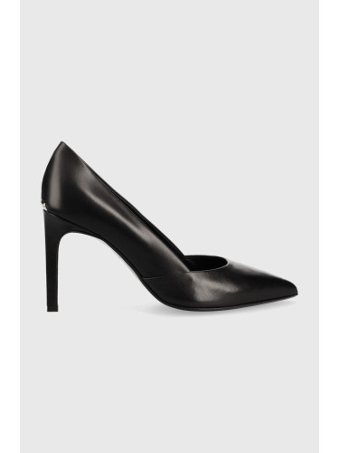 Кожени обувки с висок ток Calvin Klein Stiletto Pump 90 в черно