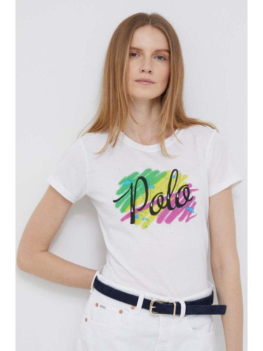 Памучна тениска Polo Ralph Lauren в бяло