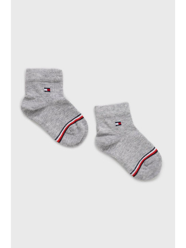 Детски чорапи Tommy Hilfiger в сиво