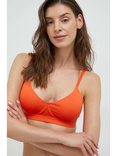 Сутиен Calvin Klein Underwear в оранжево с изчистен дизайн