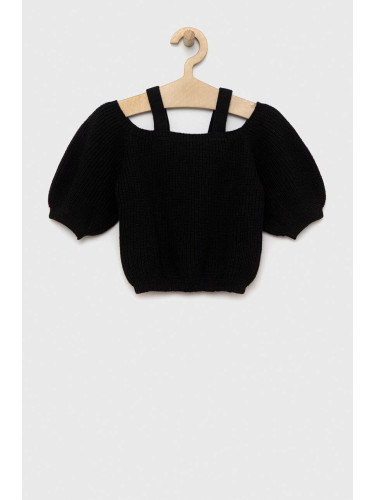 Детски пуловер Sisley в черно