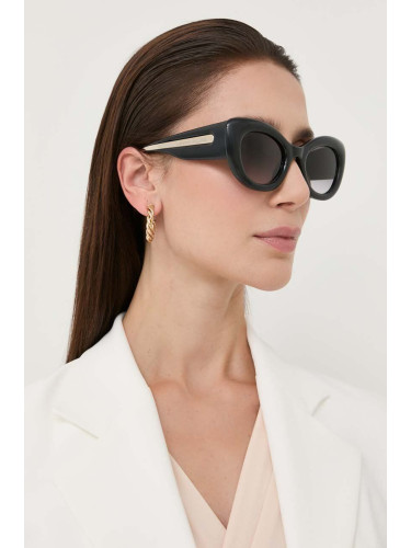 Слънчеви очила Alexander McQueen AM0403S в черно