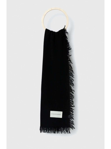 Вълнен шал By Malene Birger в черно с изчистен дизайн