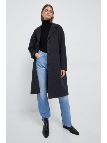 Вълнено палто Calvin Klein в сиво с преходна изолация