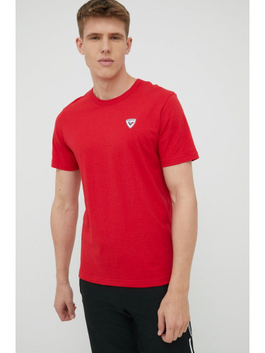 Памучна тениска Rossignol в червено с апликация RLKMY02