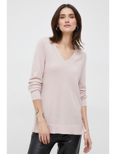 Пуловер GAP дамски в розово от лека материя