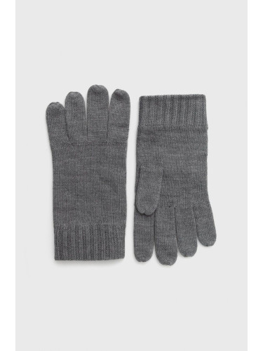 Вълнени ръкавици Polo Ralph Lauren в сиво