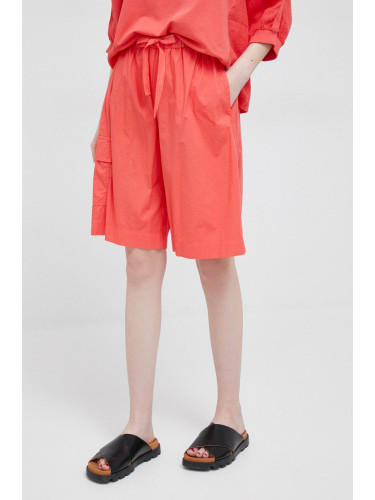 Къс панталон Deha в оранжево с изчистен дизайн с висока талия