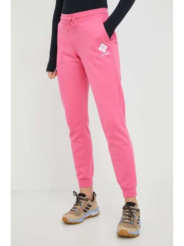 Спортен панталон Columbia в розово с изчистен дизайн