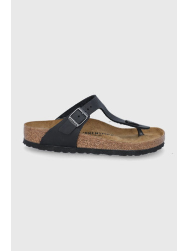 Джапанки от набук Birkenstock Gizeh в черно 845251