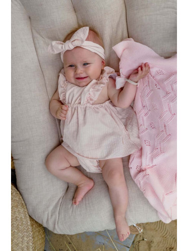 Бебешка памучна рокля Jamiks в оранжево къс модел разкроен модел