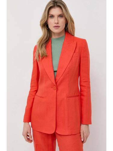 Ленено сако Luisa Spagnoli в оранжево с едно копче с изчистен дизайн