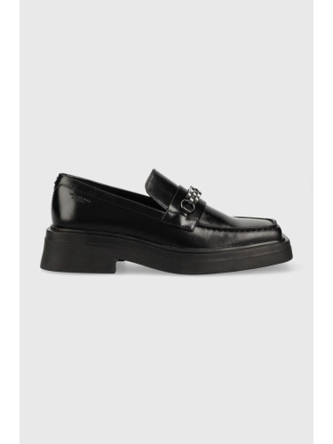 Кожени мокасини Vagabond Shoemakers EYRA в черно с равна подметка 5550.001.20