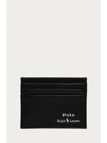 Кожен портфейл Polo Ralph Lauren мъжки в черно 405803867002