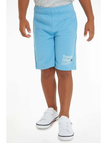 Детски къси панталони Tommy Hilfiger в синьо с регулируема талия