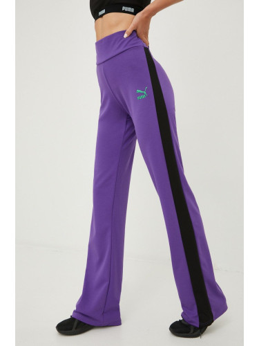 Спортен панталон Puma X Dua Lipa в лилаво с изчистен дизайн