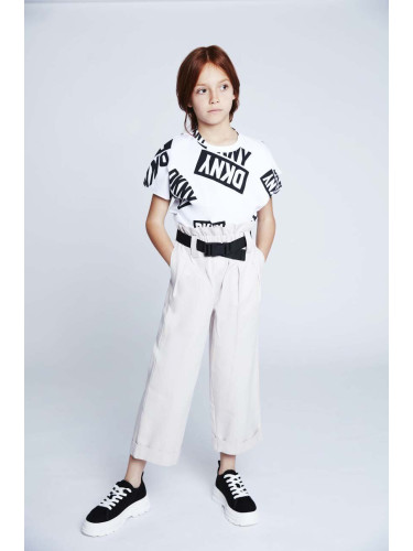 Детска памучна тениска Dkny в бяло