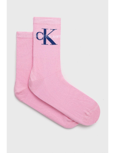 Чорапи Calvin Klein Jeans дамски в розово 701218750