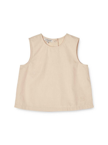 Бебешка памучна блуза Liewood в бежово с изчистен дизайн