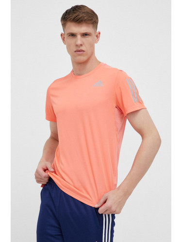 Тениска за бягане adidas Performance Own The Run в оранжево с принт