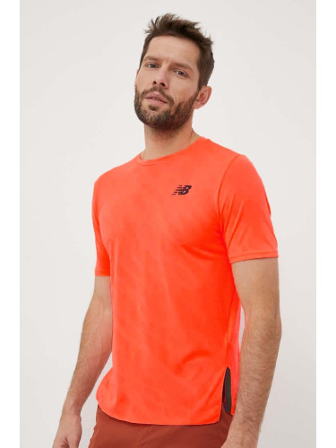 Тениска за бягане New Balance Q Speed в оранжево с изчистен дизайн