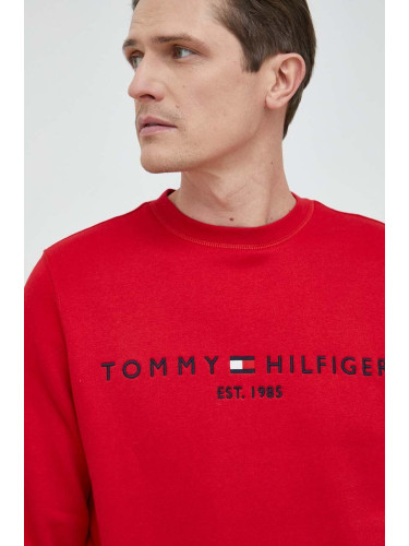 Суичър Tommy Hilfiger в бордо с принт