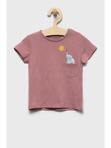 Детска тениска Name it в розово