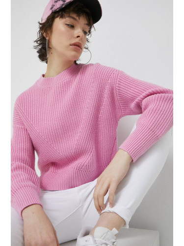 Пуловер Abercrombie & Fitch дамски в розово от топла материя