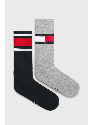 Детски чорапи Tommy Hilfiger (2-pack) в сиво