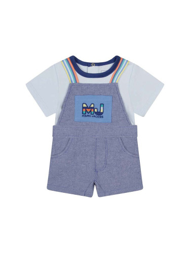 Бебешки памучен комплект Marc Jacobs в синьо