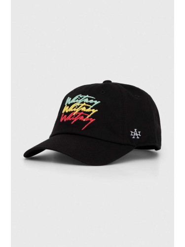 Памучна шапка с козирка American Needle Whitney Houston в черно с апликация