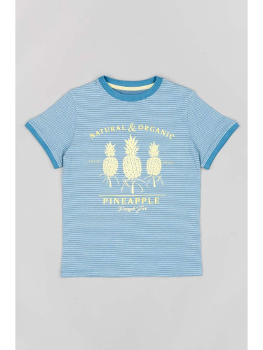 Детска памучна тениска zippy в синьо с принт