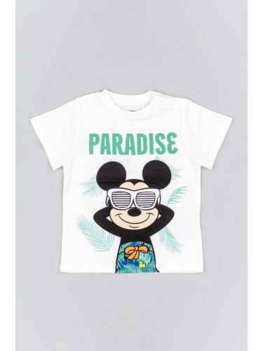 Детска памучна тениска zippy x Disney в бяло с принт